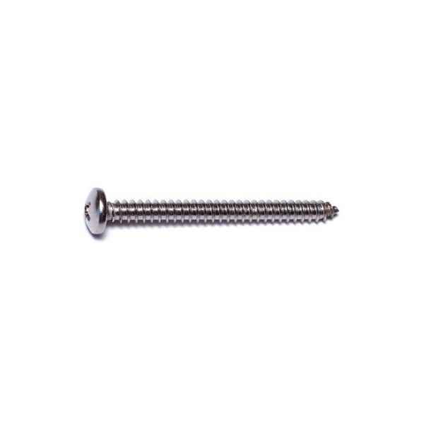 Midwest Fastener Sheet Metal Screw, #10 x 2 in, 18-8 Stainless Steel Pan Head Slotted Drive, 14 PK 62393 - main